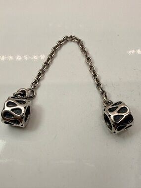 Retired Pandora Raindrop Safety Chain Charm 790315 Sterling Silver ALE